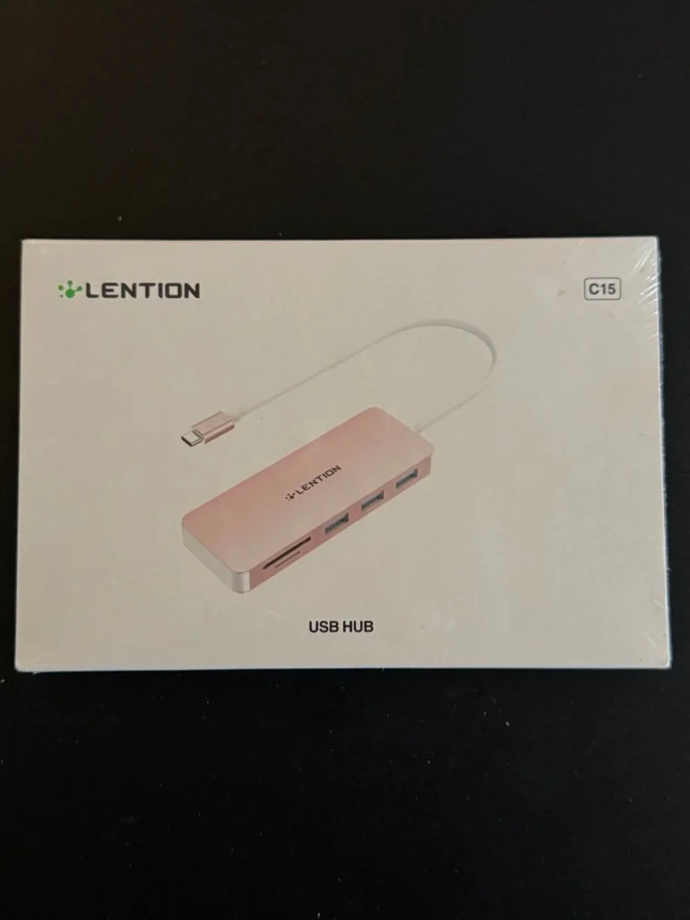 LENTION Pink USB-C Hub 4-Port Multi USB Adapter
